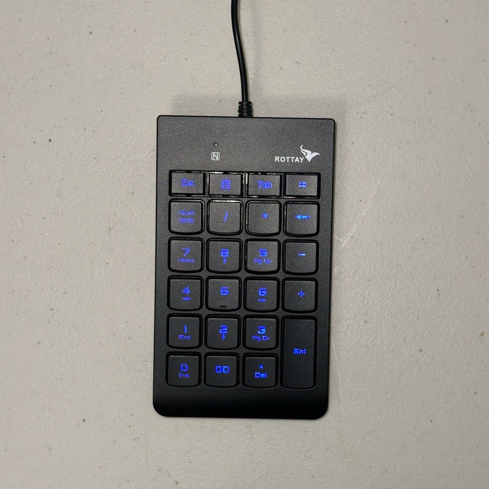 Wired Black Keypad with Blue Backlight